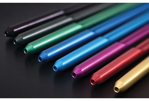 Aluminum anodizing in a variety of colors